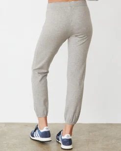 MONROW Lightknit Contrast Stitch Vintage Sweat HEATHERGREY Clearance